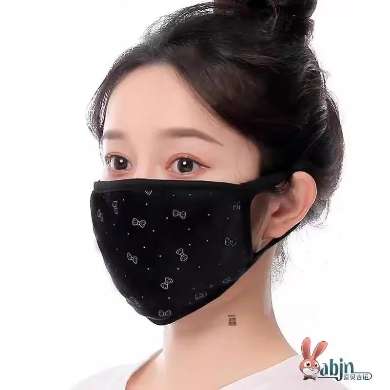 

Spring Cotton Masks Unisex Outdoor Cycling Warmth Dustproof Washable Breathable Embroidered Korean Fashion Women's Style