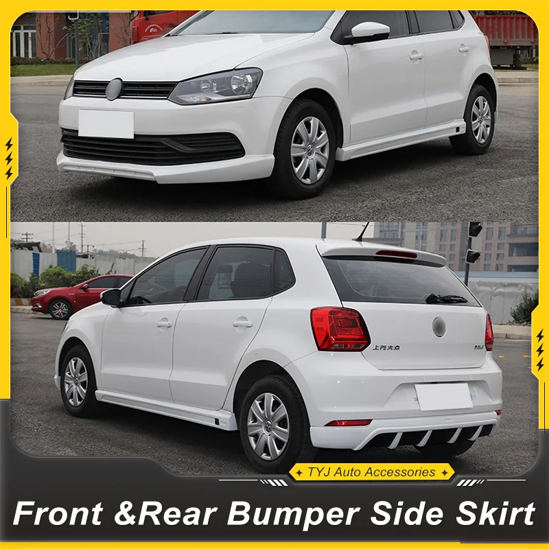 

For Volkswagen Polo 2014 15 16 17 18 19 Bodykit Front Bumper Rear Bumper Side Skirt PP Plastic Material Matt Black Accessories