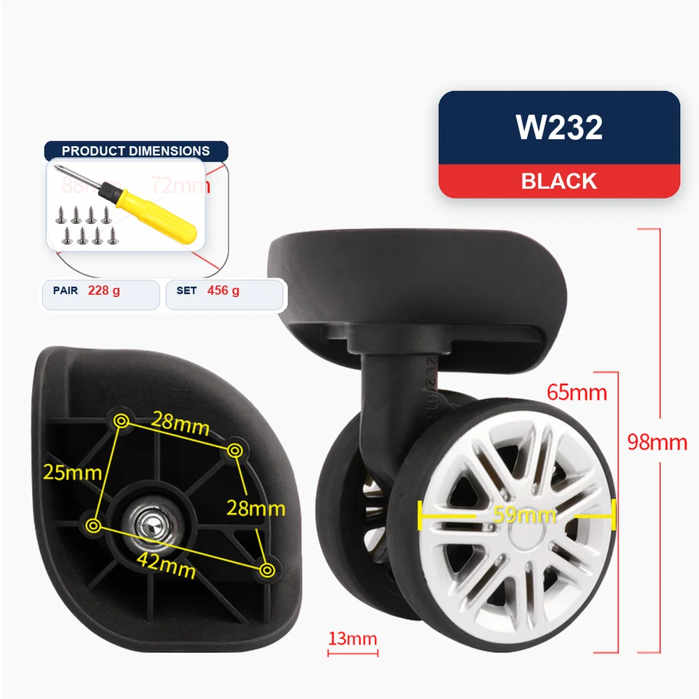 Replacement Luggage Wheel For American Tourister T12B For Pierre Cardin LK164 For Pierre Cardin LK-146 Caster Repair Part