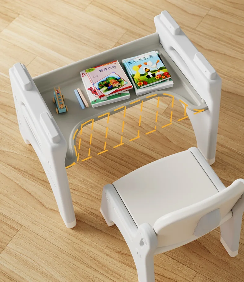 Conjunto de mesa e cadeira de plástico infantil mesa de leitura do bebê brinquedo da criança, jogo de educação infantil