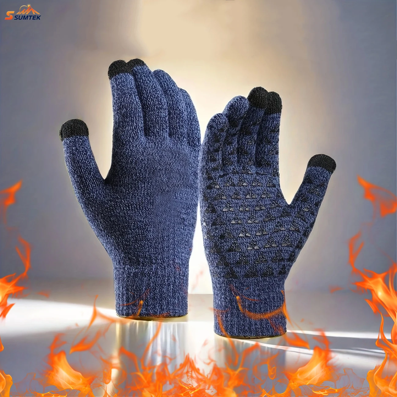 

Breathable Winter Touchscreen Anti Slip Upgraded Thermal Warm Knitted Outdoor Cycling Sports Gloves Men Women for Running