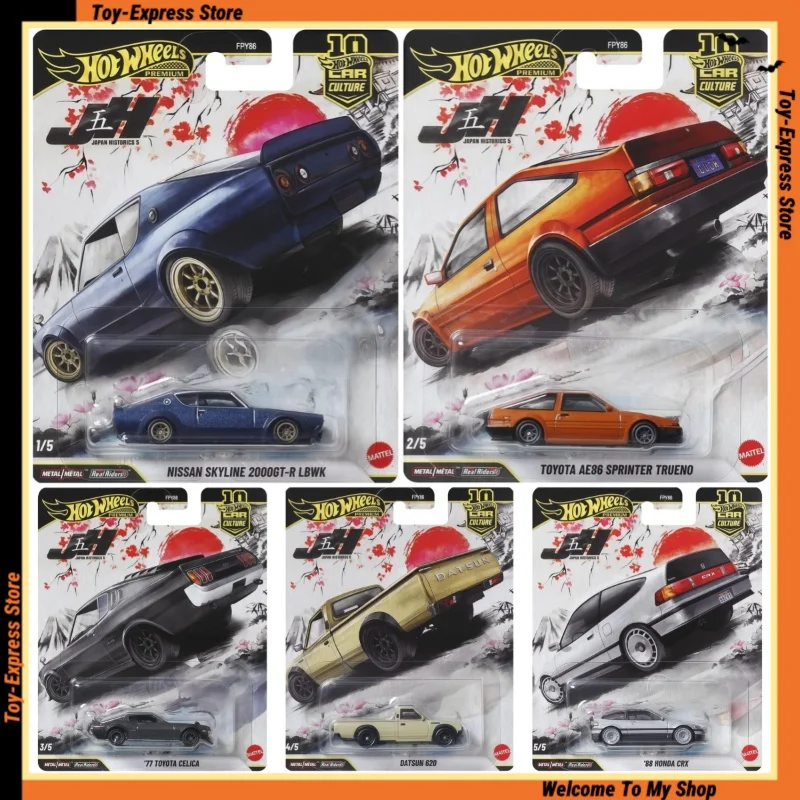 

Hot Wheels Premium 2026 Культура автомобиля Япония Историка 5 1/64 Модель автомобиля Hotwheels Nissan Toyota Datsun Honda Коллекционные детские игрушки