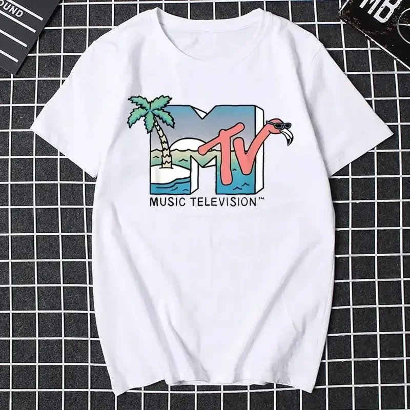 Mtv Music Television Graphic Tshirt Women Funny Men Clothing Fashion Hip Hop Tv T Shirt Plus Size 100%Cotton Unisex Tshirt