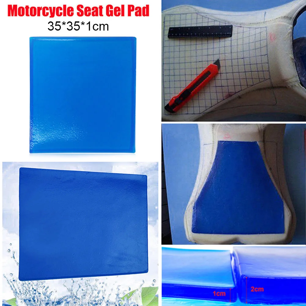 Motorcycle Seat Gel Pad Comfortable Soft Cushion Shock Absorption Mat Blue