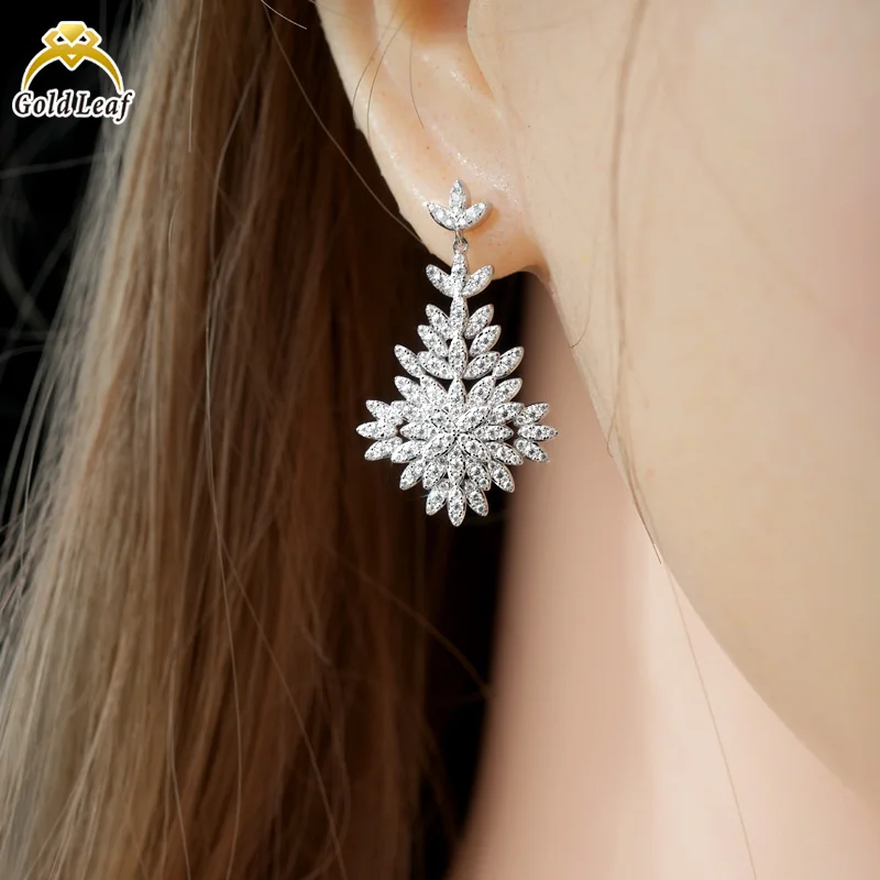 

Goldleaf 925 Sterling Silver Women's Stud Earrings New Arrival D VVS Cut Moissanite Earrings