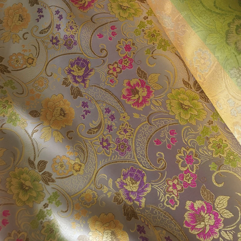 New Damask Yard Dyed Jacquard Tapestry Satin Brocade Fabric for Dress Cushion Cover Curtain Patchwork Sewing Material