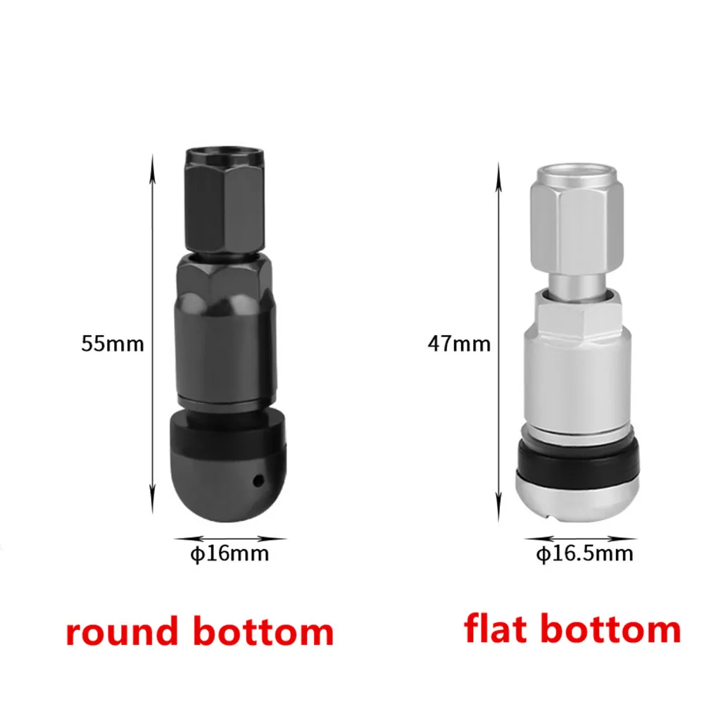 4pcs  Aluminum Tire Valves , Round flat bottom TPMS Tyre Valve For Passenger Cars,TR525 ,Fitting Most Cars