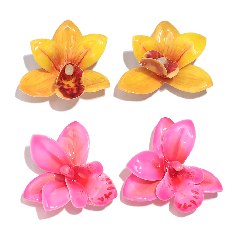 Exaggerated Colorful Large Flower Stud Earrings for Women Boho Resin Petal Earring Personality Jewelry Accessories