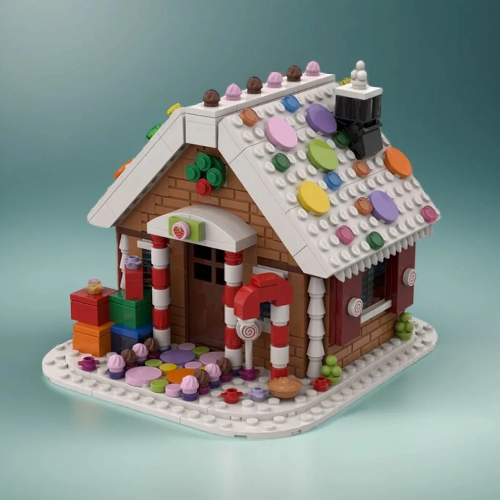 607 pezzi di pan di zenzero casa MOC Natale pan di zenzero casa educazione costruzione fai da te blocchi giocattoli di compleanno regalo