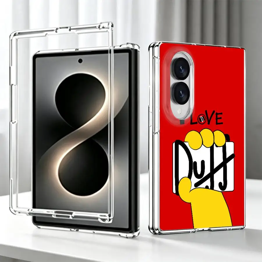 Fashion S-Simpsons Transparent Soft Phone Cover Case for Samsung Galaxy Z Fold 8 ZFold8 