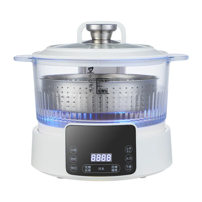 Suikergestuurde rijstkoker, scheiding van rijstsoepen, tillen en aftappen, stomen en scheppen van rijst, elektrische hete pot optillen