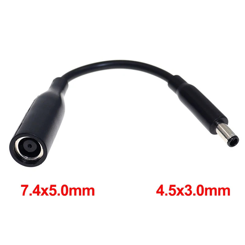 Do laptopa Dell konwerter zasilania prądem stałym kabel adaptera przewód 7.4x5.0 żeński na 4.5x3.0mm męski krótki kabel Dropshipping