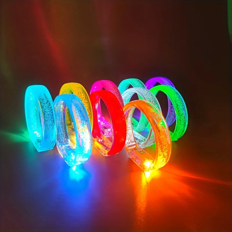 1 قطعة سوار فقاعة وامض LED-توهج في الظلام هدايا الحفلات شفافة عالية صديقة للبيئة البلاستيك لامع الأساور