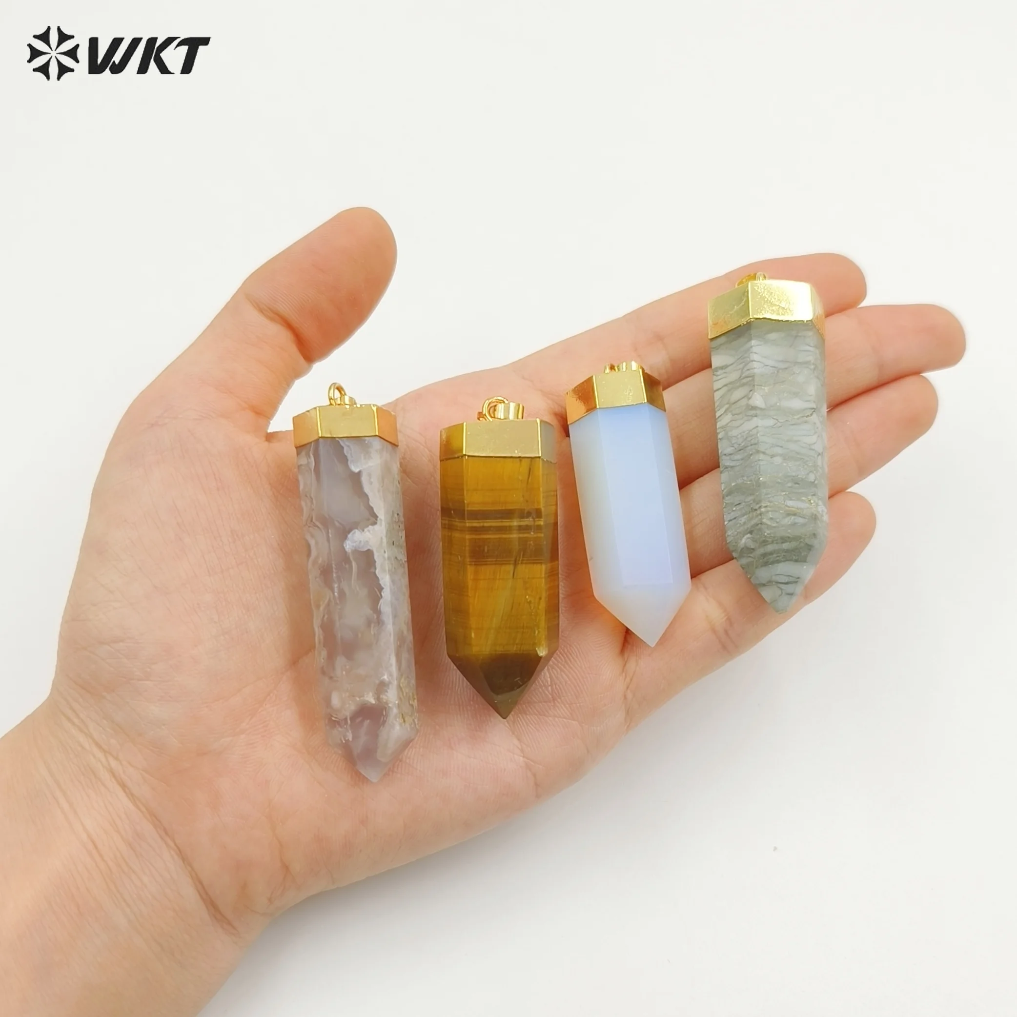 

WT-P2007 Special Wonderful Retro Versatile Aqua Crystal Quartz Pendant With 18k Real Gold Plated For Girls ACC
