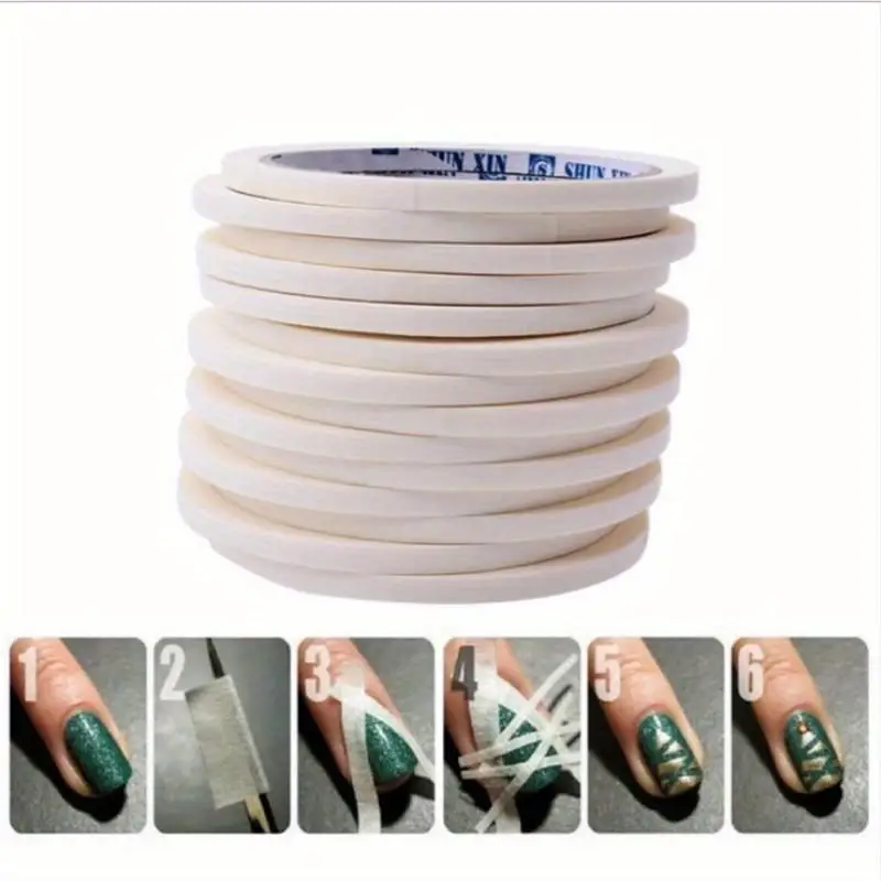 5Pcs Fashion DIY Nail Art Tool Tips Protect Masking Tapes Striping Line Sticker Decor