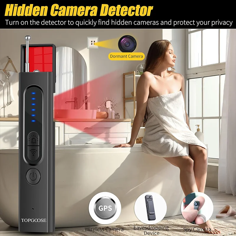 Hidden Camera Detector Anti-Spy Car GPS Tracker Listening Device Bug RF Wireless All Signal Scanner Gadget Security Protection