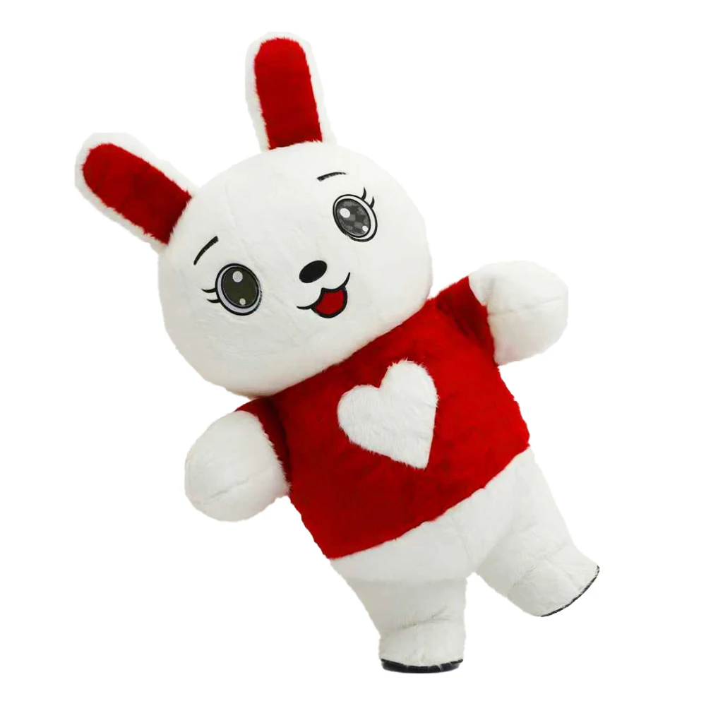 

Cartoon Love Rabbit Inflatable Costume Plush Parade Adult Character Cosplay Birthday Halloween Party Event Set
