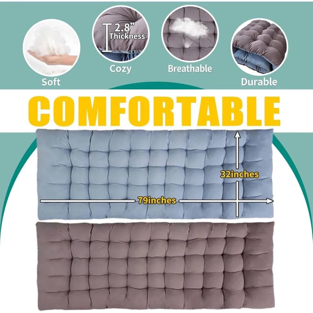 سرير تخييم مع مرتبة كبيرة الحجم 32 عرض سرير قابل للطي عالي التحمل مريح للنوم سرير الضيوف مع حقيبة حمل