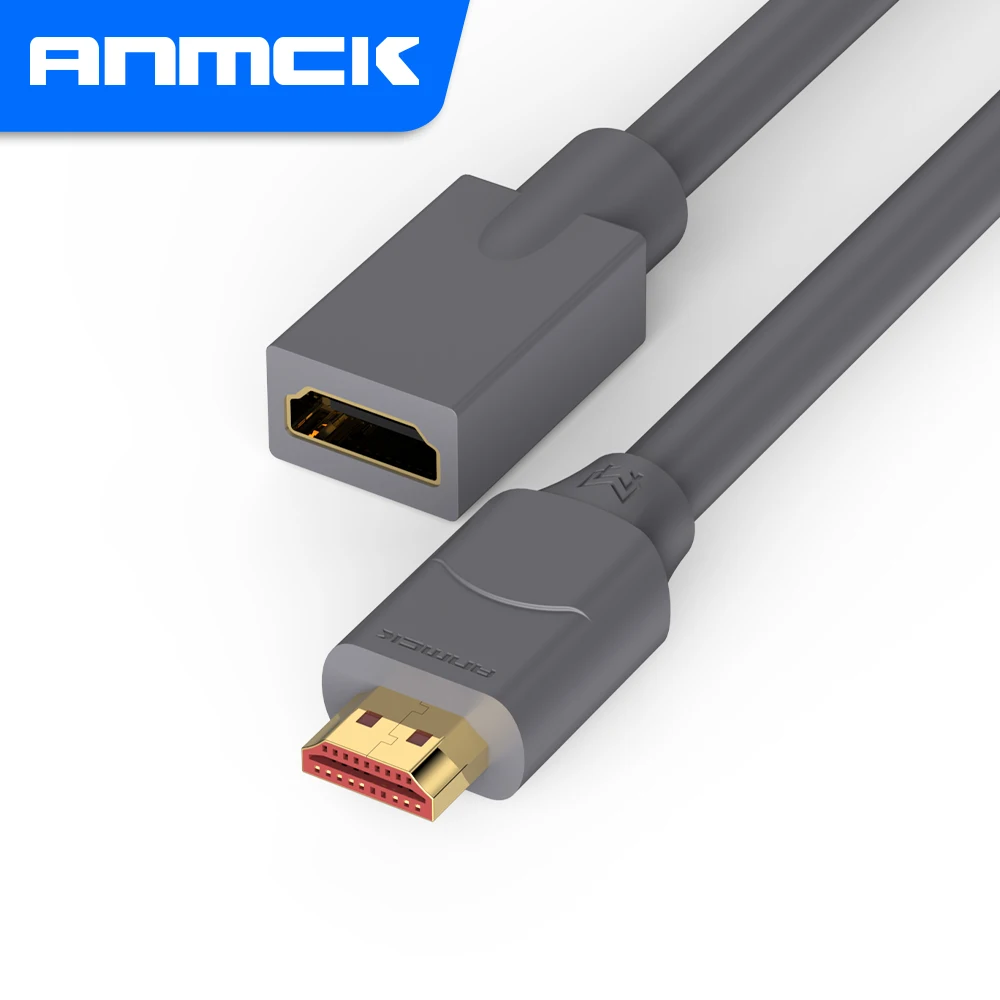 Anmck-Cable de extensión de vídeo 4K compatible con HDMI, macho a hembra, para TV Box, proyector, PS4, portátiles, adaptador HD, divisor