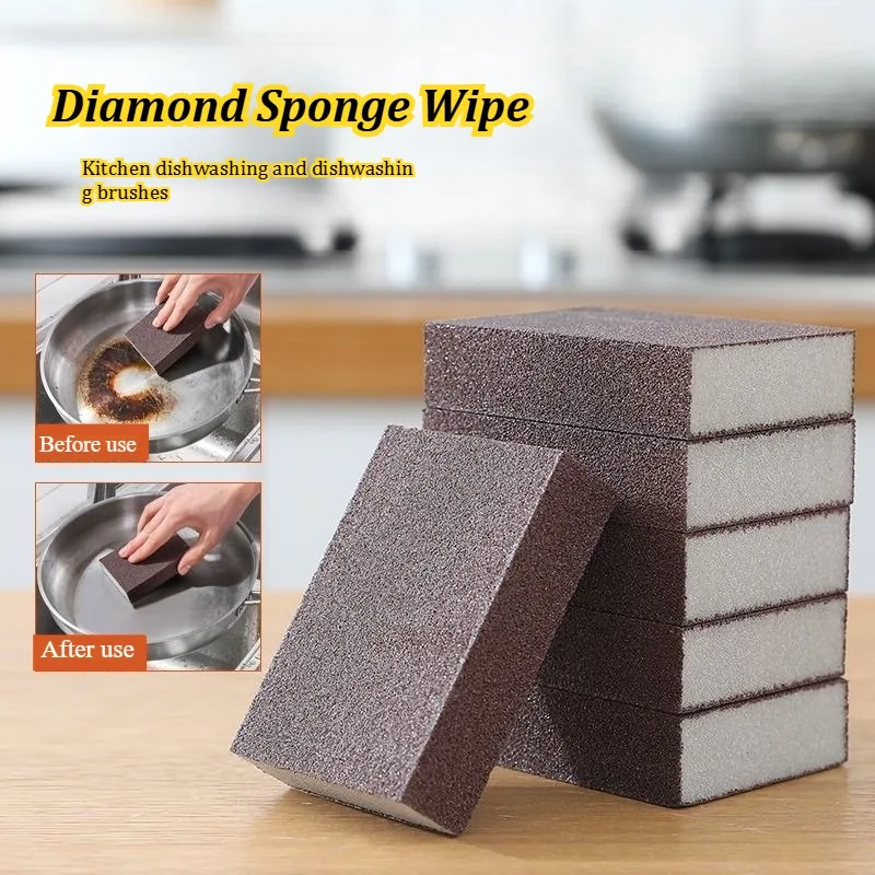 1/5Pcs Magic Sponge Eraser Carborundum Removing Rust Cleaning Brush Descaling Clean Rub for Cooktop Pot Kitchen Sponge