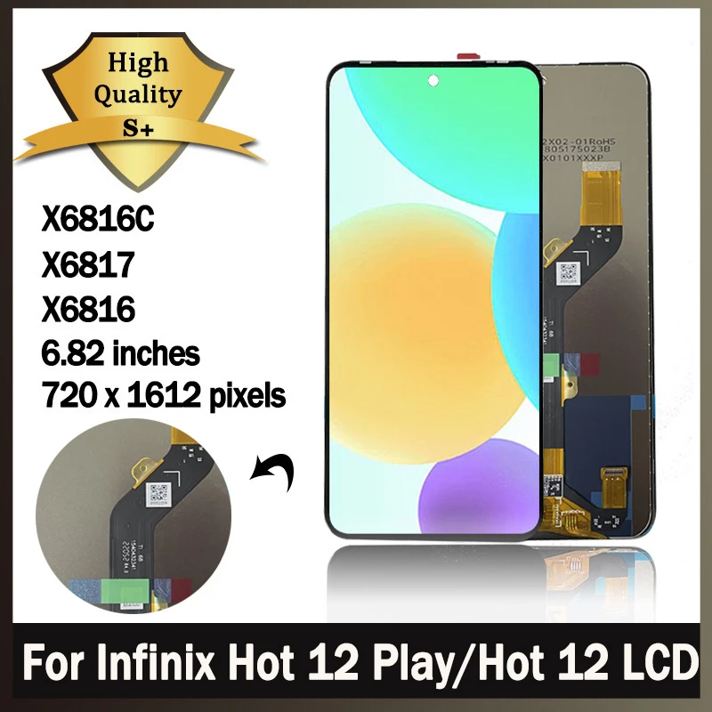 

6,82 "OEM для Infinix Hot 12 Play X6816 ЖК-экран + сенсорная панель дигитайзер для Infinix Hot 12 X6817 дисплей