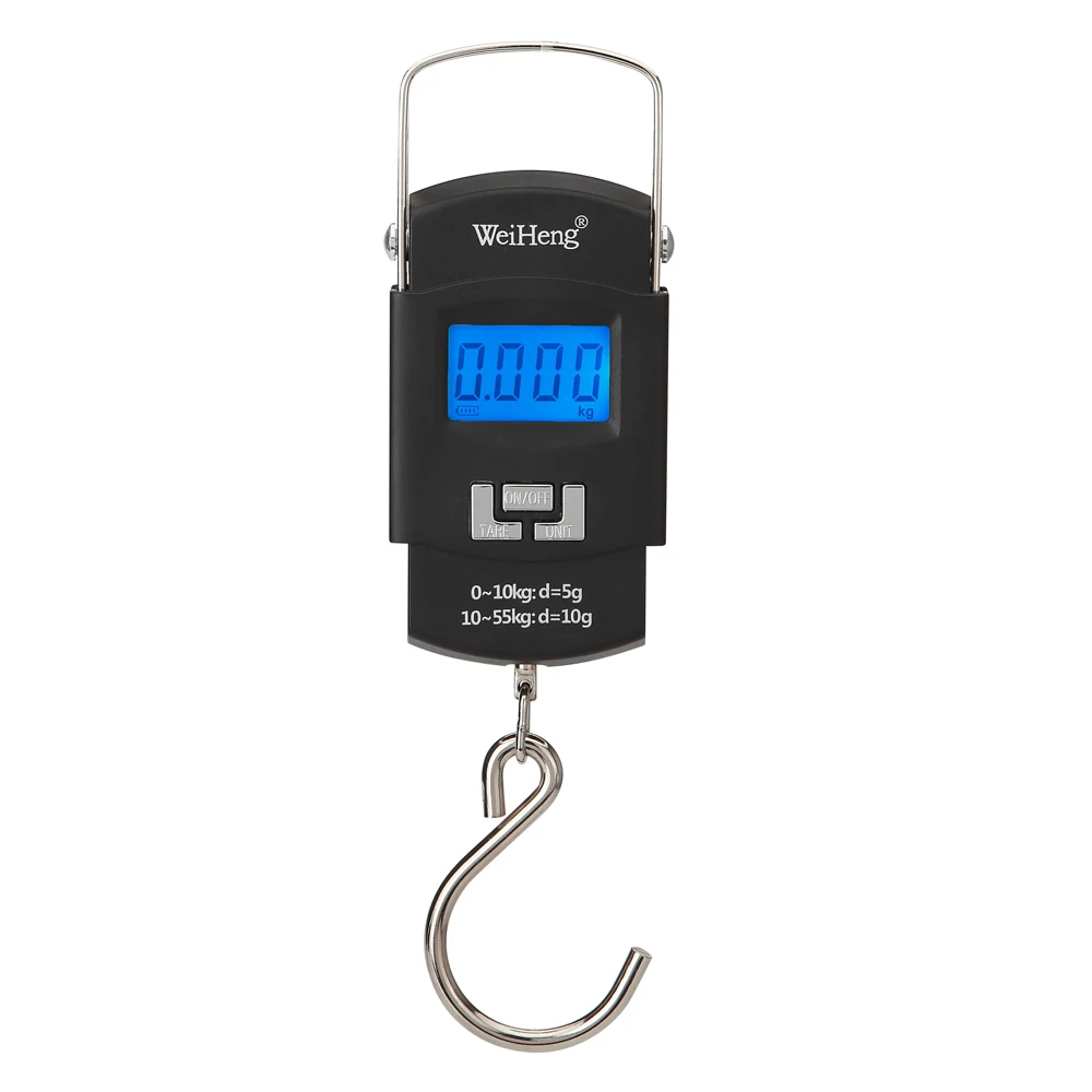 50Kg/5g LCD Digital Display Backlight Portable Hanging Hook Scale Double Accuracy Fishing Travel Mini Electronic Weighing Scale