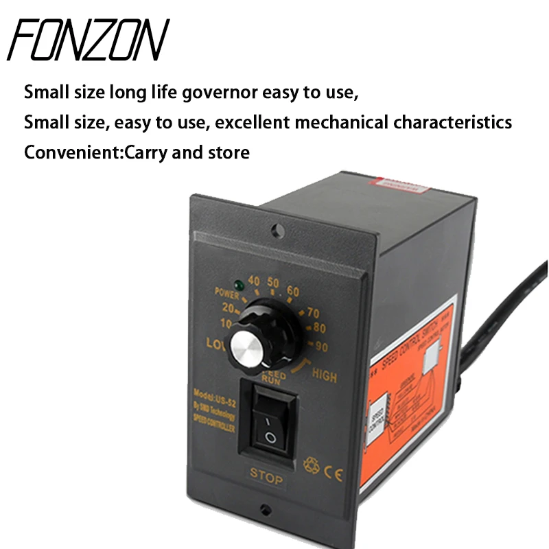 US-52 220V 15w~400W ac speed controller ac regulator motor control forword backword with filter capacitor