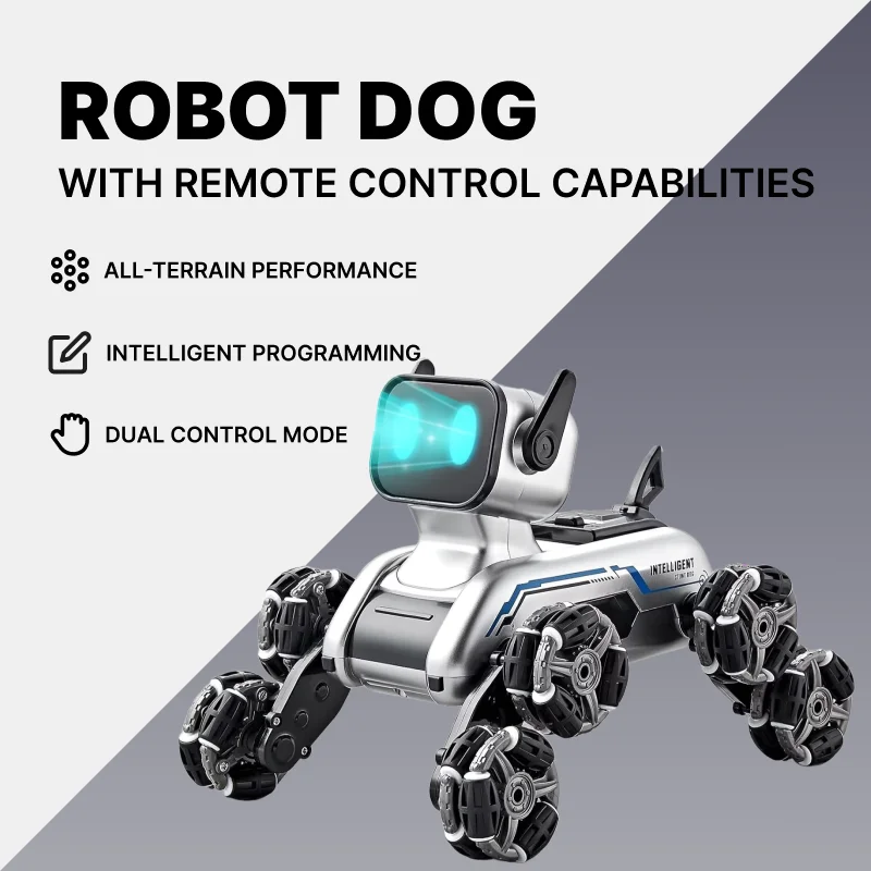 

Remote Control Robot Dog | Gesture Sensing,Stunt Rc Cars, Interactive Pocket Emo Robot,Cool Lighting & Music