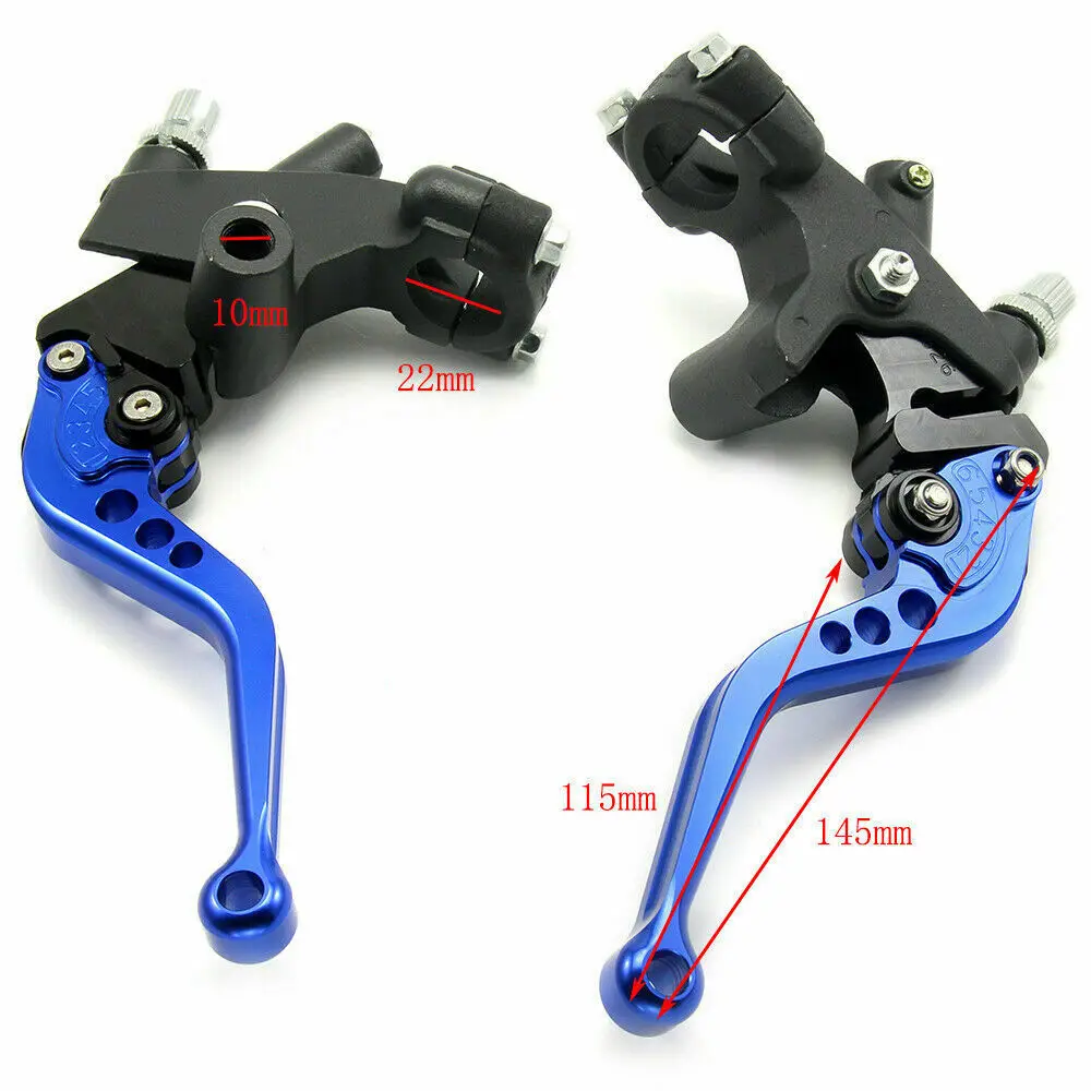 2PCS 22mm Aluminum Motorcycle Clutch Brake Master Cylinder Reservoir Levers Kit Fluid Reservoir Set Blue