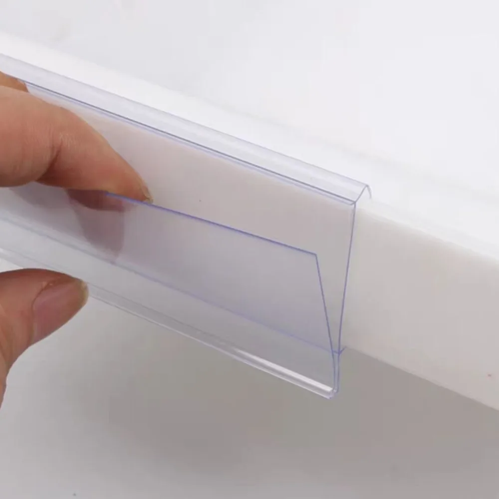 100pcs New Style Snack Shelf Label Card, Supermarket Price Tag, Transparent Label Strip, Food Box Candy Box Plastic Signage