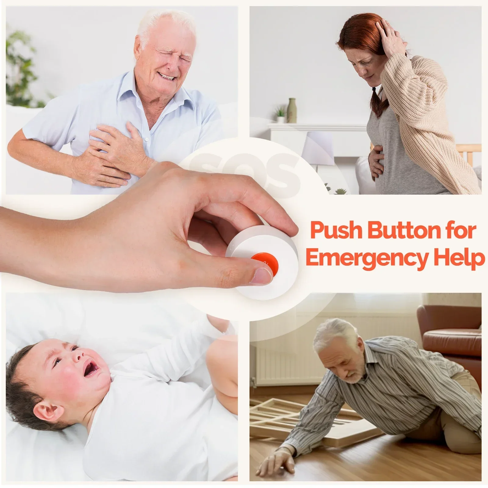 MOES Tuya ZigBee SOS Button Alarm APP Notification One Click For Emergency Help Elderly Children Patient Hospital Home Safety