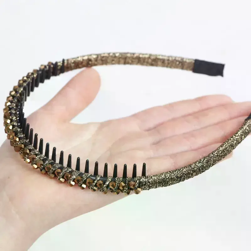 Sparkling Rhinestone Headband For Women Non Slip Teeth Comfortable Fit For Face Washing Makeup Daily Wear Parties