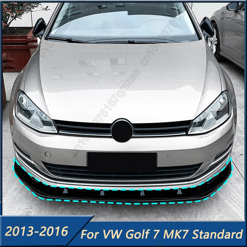 

3pcs Car Front Bumper Spoiler Trim Lip Front Bumper Lip Fit For Volkswagen Golf 7 Golf MK7 Standard 2013-2016 Protector Body Kit