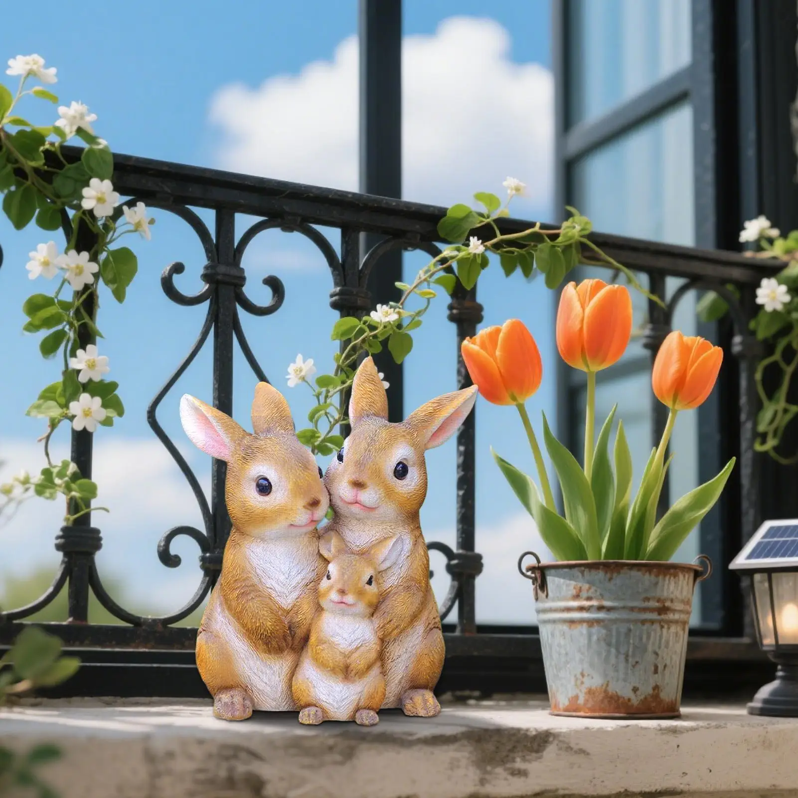 

Статуя кролика, портативные статуи кролика для улицы, фигурки из смолы, легкие украшения, украшение для ландшафтного дизайна, на открытом воздухе дома