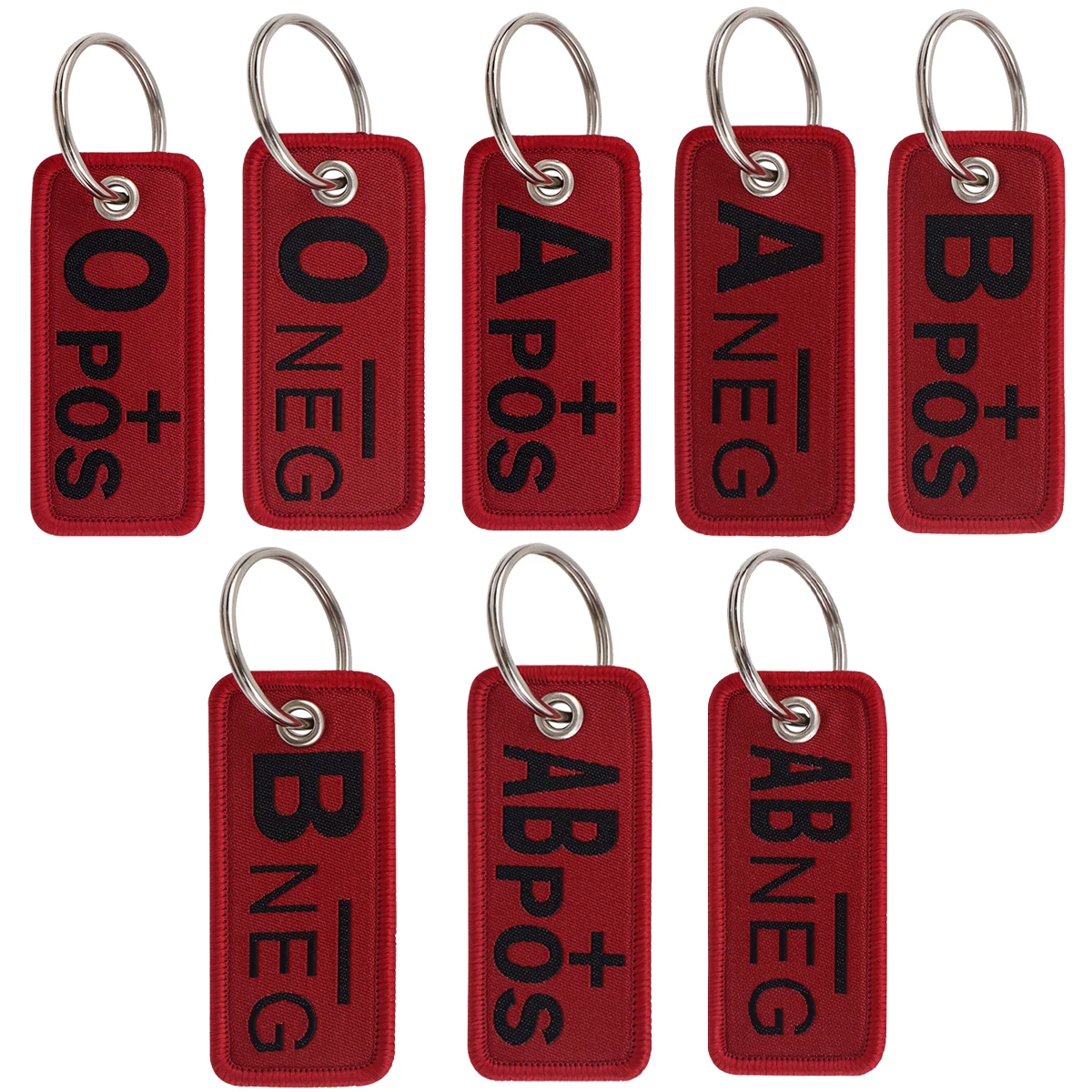 

Blood Type Embroidery Key Fobs First Aid Key Tags Keychains for Motorcycles Cars Keyring Holder Cosplay Accessories Gifts