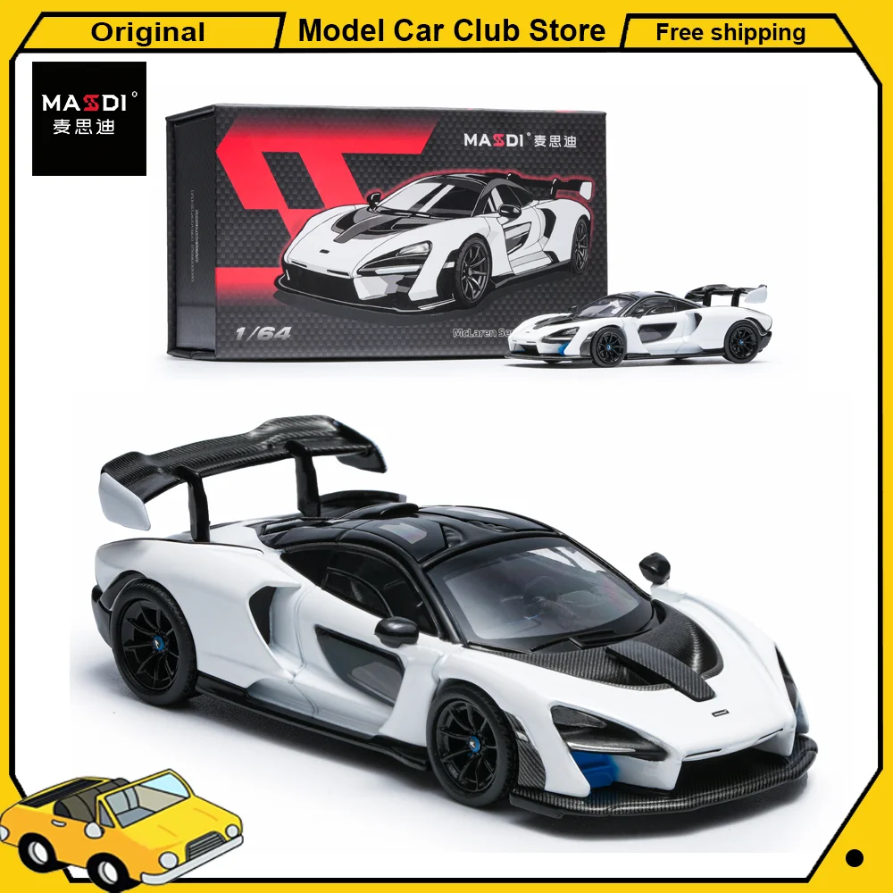 マスディ-1-64-マクラーレン-セナ-gtr-ホワイト-クールスポーツカー-合金製ミニチュアダイキャストオーナメント-マクラーレンコレクションモデル-ホビー玩具-男の子向けギフト