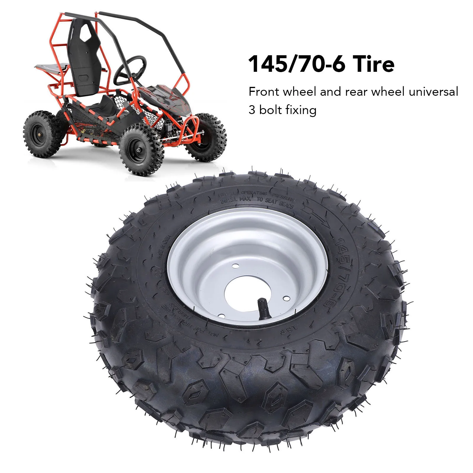 

Шина для колес квадроцикла 145/70-6 145x70-6 Шина 6-дюймовые колеса Шина для обода 3 болта Шина для картинга для ATV UTV Quad Off Road Cart