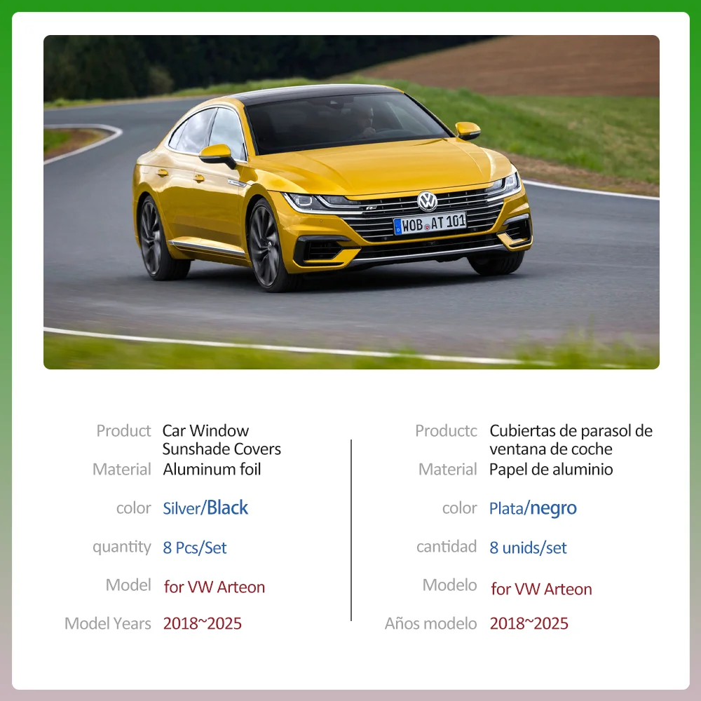 مظلات السيارات لسيارة Volkswagen VW Arteon 3H7 R-Line Sedan 2018 ~ 2025 ستارة الزجاج الأمامي Windows حاجب من الشمس ملحقات غطاء فتحة السقف