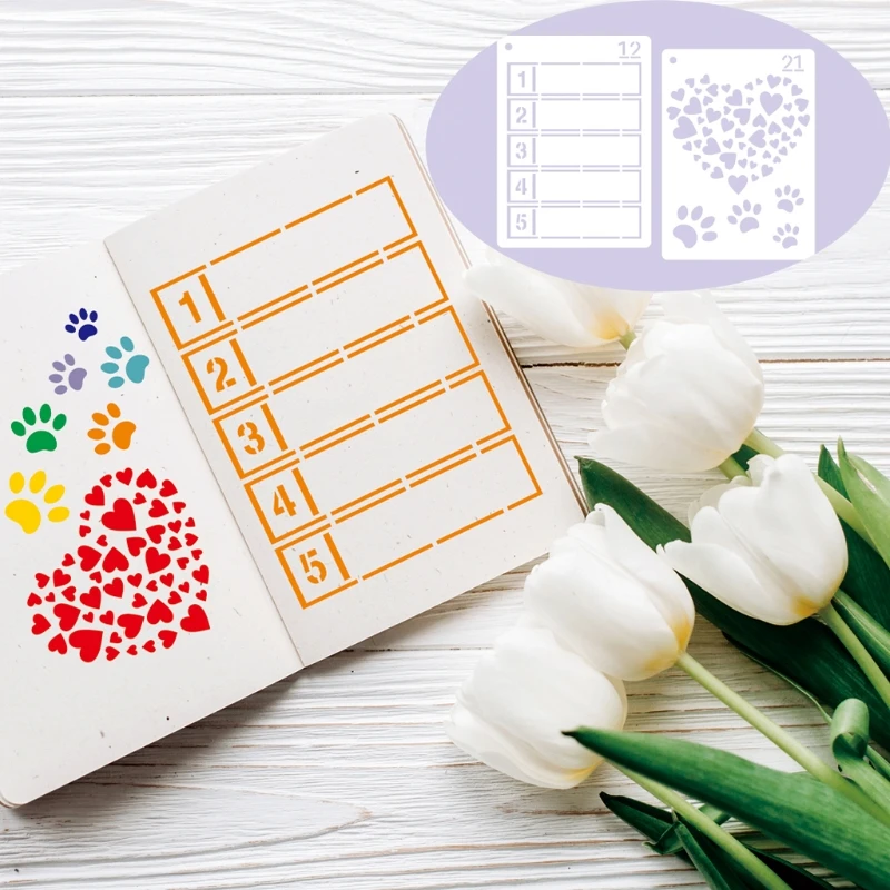 24PCS A5 Planner Stencils for DIY Scrapbooking
