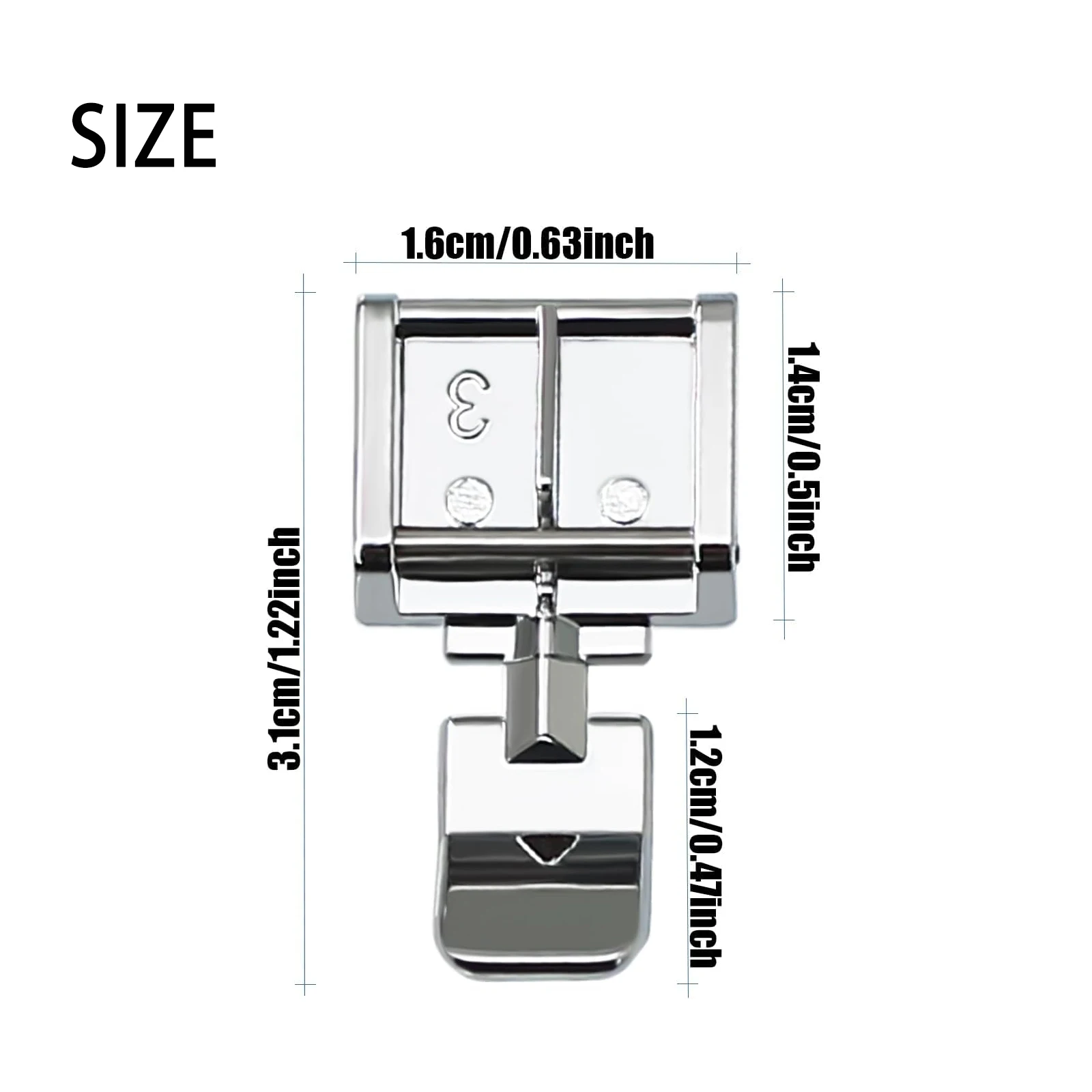 2Pcs #006905008 Zipper Presser Foot For Low Shank Snap-On Janome,Singer, Brother, Euro-Pro, Juki, Sewing Machine Accessories