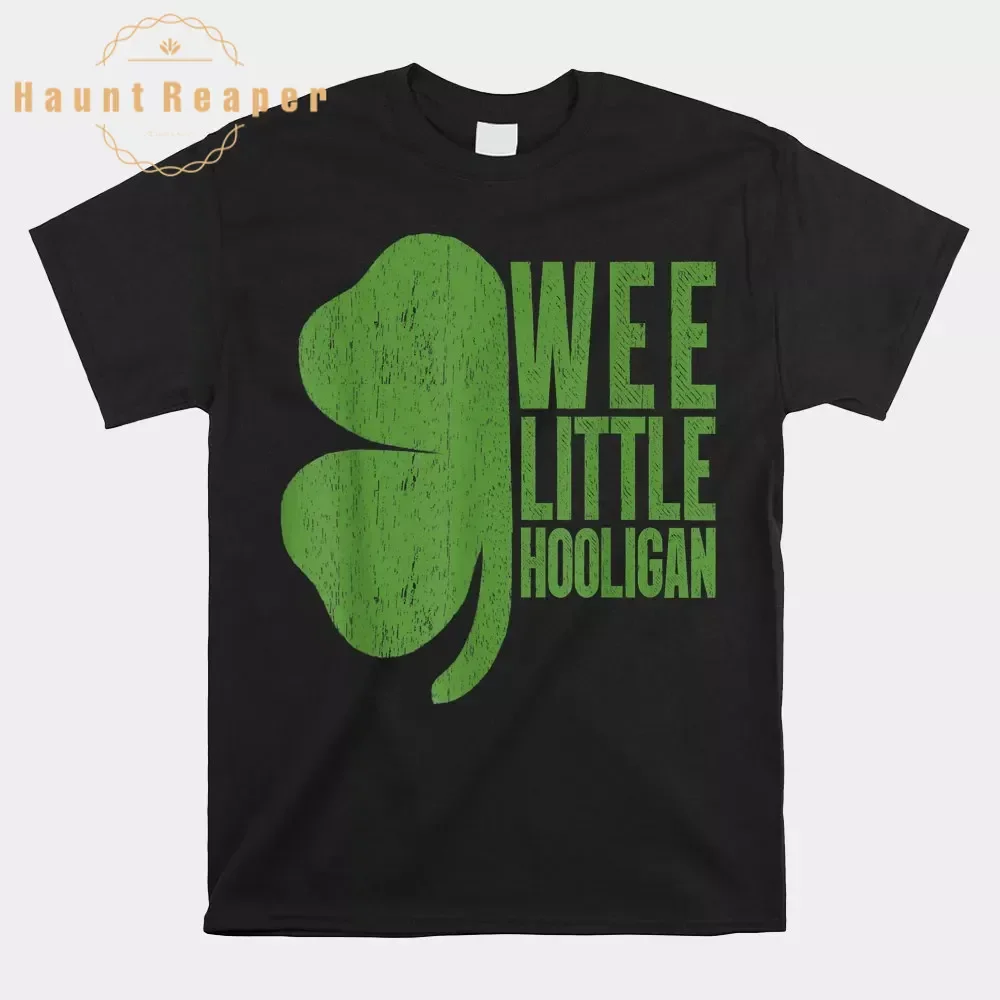 

Haunt Reaper Men T Shirt Wee Little Hooligan Shamrock Patrick's Day Shirt For Men Custom T-Shirt Rife Printed