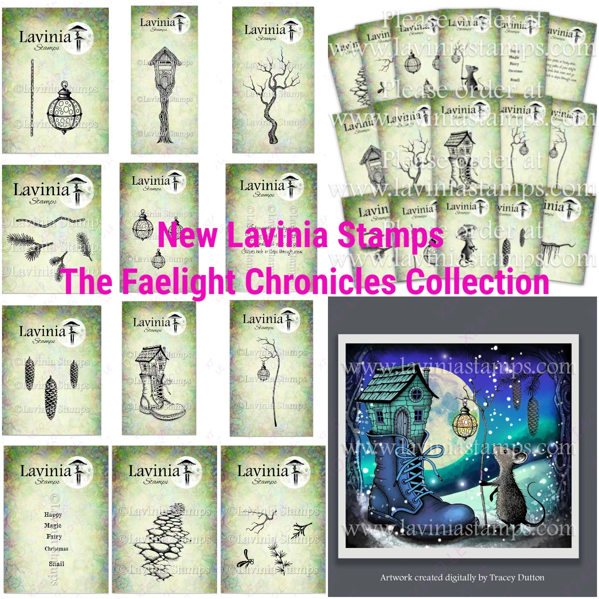 

October New Lavinia Stamps The Faelight Chronicles Collection DIY Scrapbook Paper Diary Decoration Card Handmade Embossing