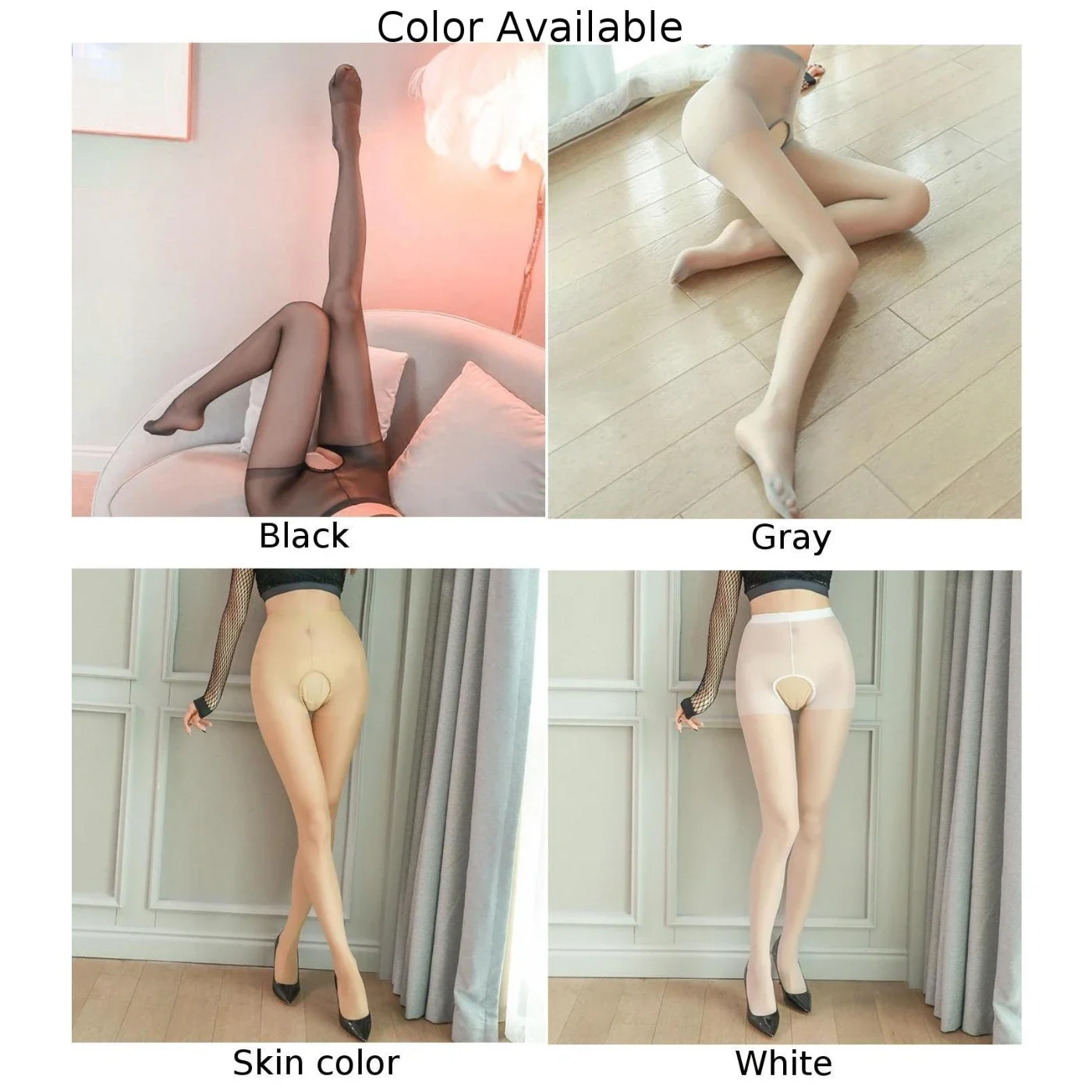 Women's High Elastic Seamless Pantyhose Sexy Open Crotch Design Suitable for All Seasons Perfect for Club Night or Daily Wear
