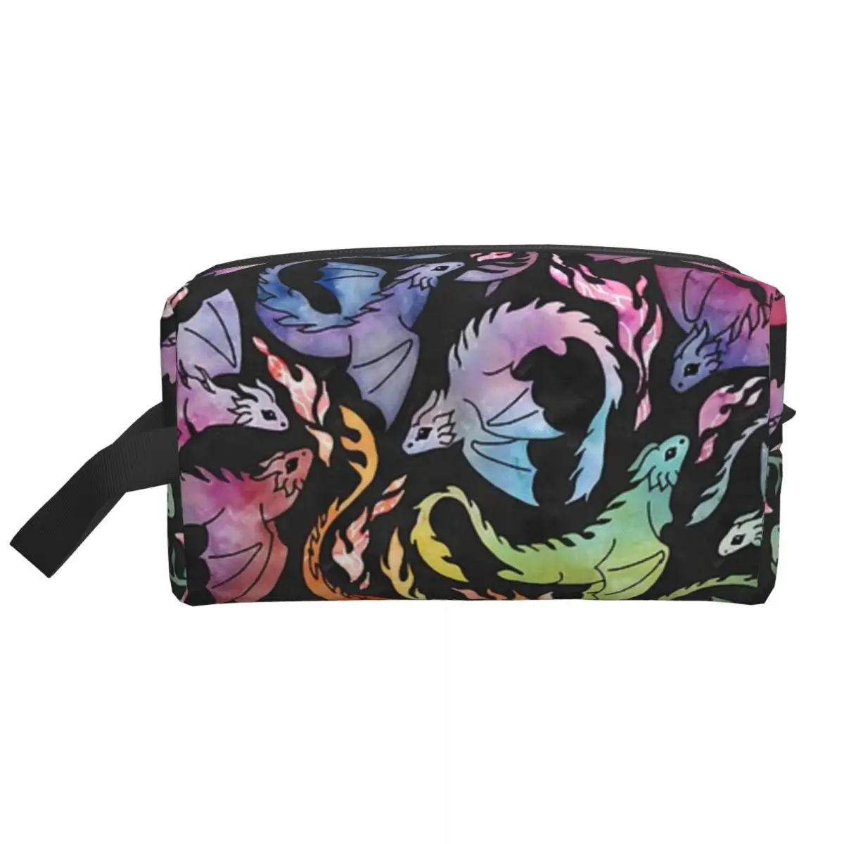 Dragon Fire Dark Rainbow Makeup Bag for Women Travel Cosmetic Organizer Storage Toiletry Bags