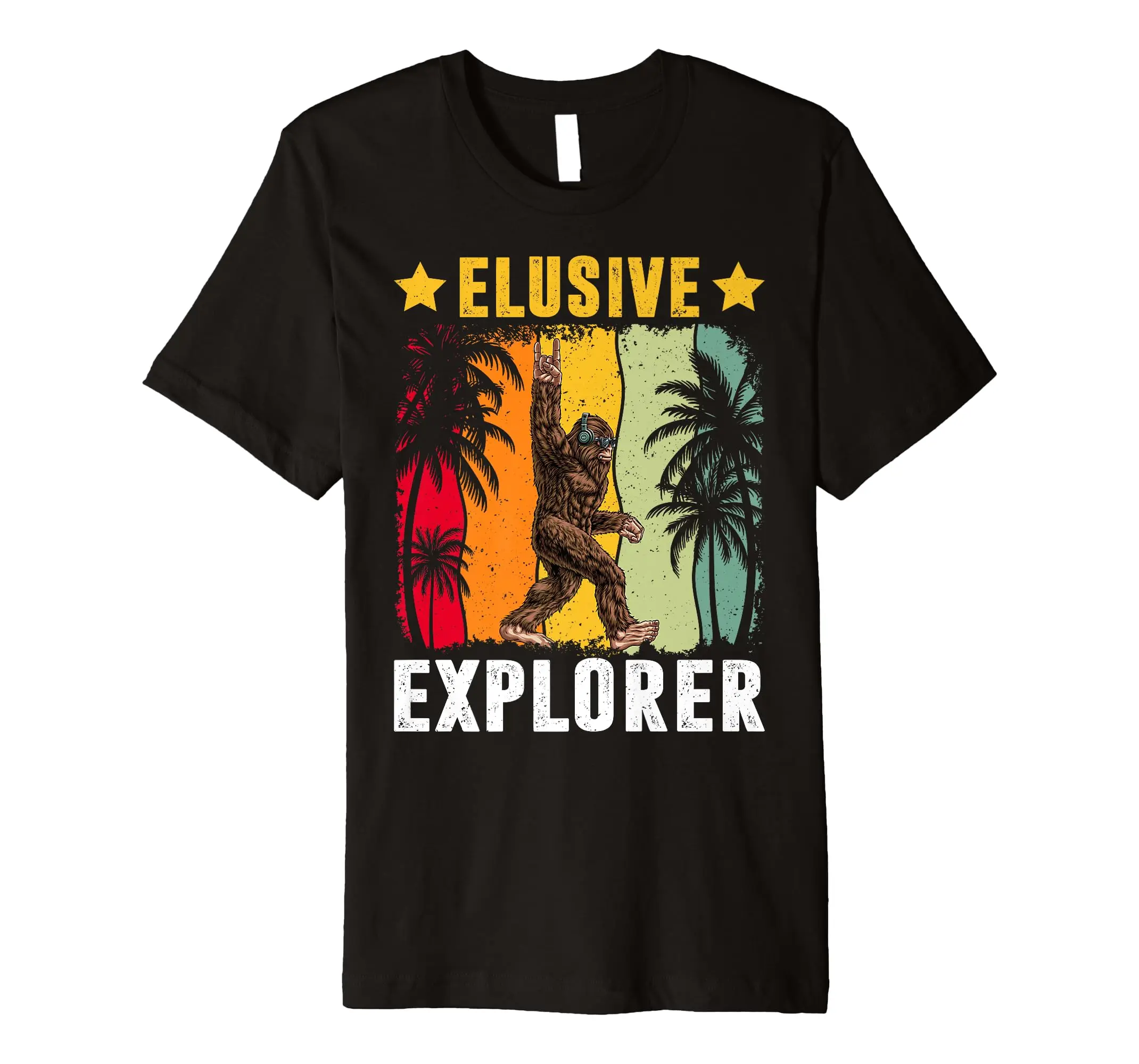 Bigfoot Elusive Explorer Funny Dad Sasquatch Big Foot Premium T-Shirt