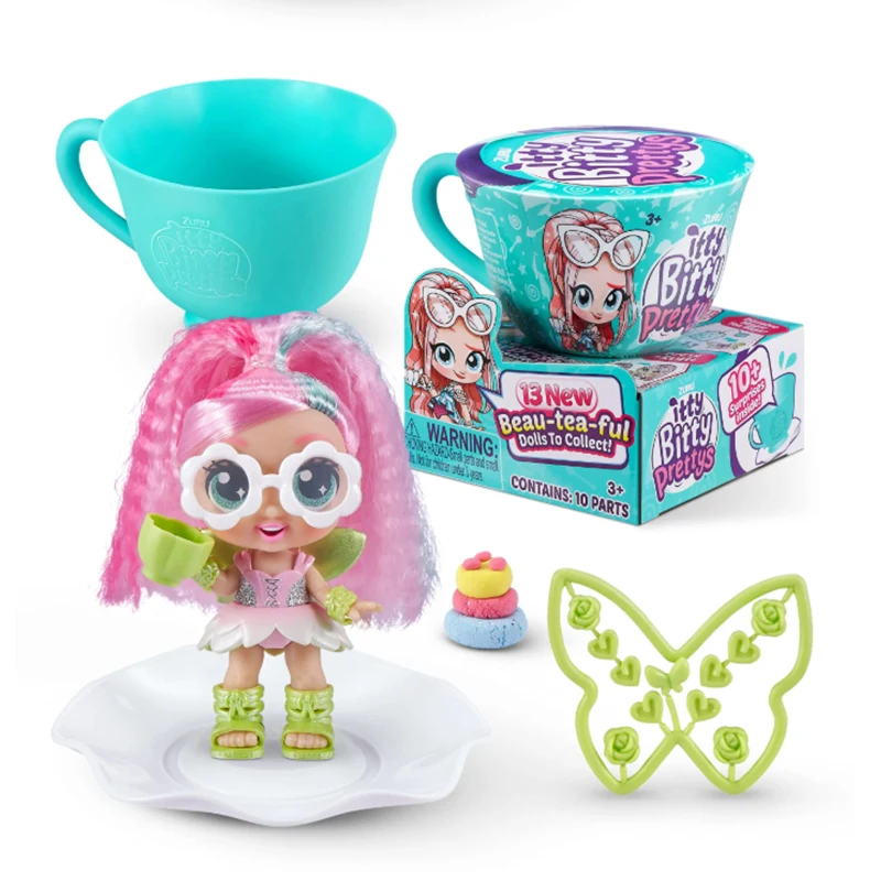 ZURU Itty Bitty Prettys Aidi Betty Tea Talk trompeta fiesta de té de la tarde sorpresa taza de té muñeca caja ciega juguete para jugar a las casitas para niñas