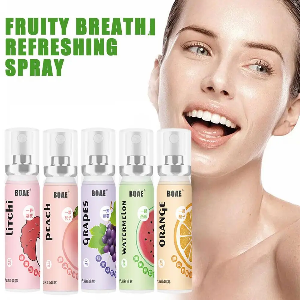 Oral Fresh Spray Mouth Freshener Oral Odor Treatment Oral Remove Bad Breath Fruit Litchi Peach Flavor Persistent Oral Care 20ml