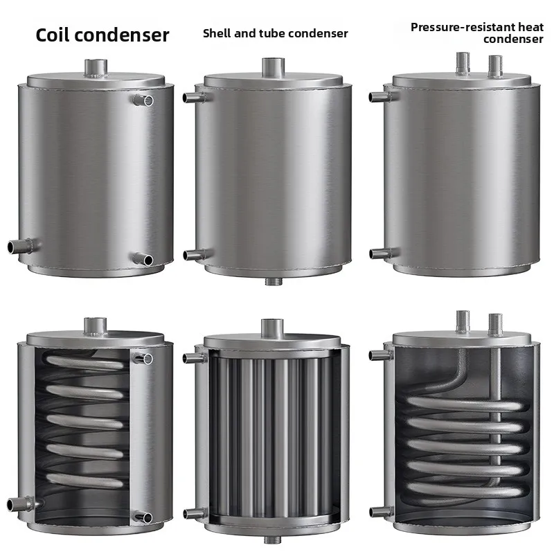 304SS Tube Heat Exchanger, Coil Cooler Condenser for Distilling Brewing Heating Cooling