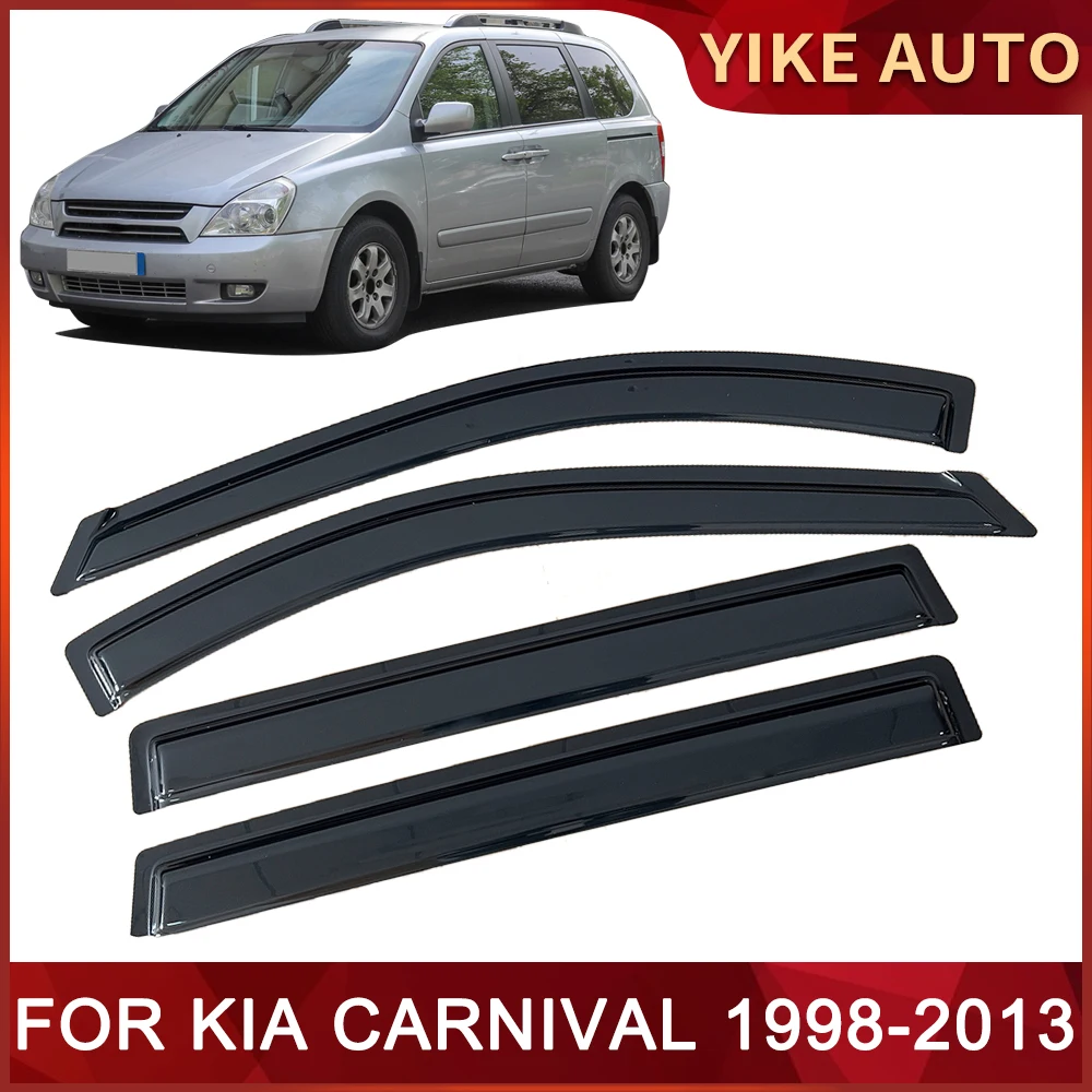 Window Visor for KIA CARNIVAL 1998-2013 Weathershied Door Visor Wind Sun Rain Guards Side Window Wind Deflectors Auto Parts