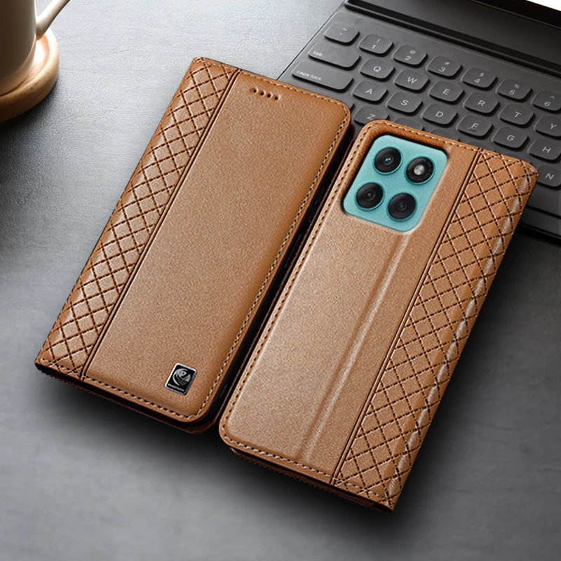 

Чехол-книжка из натуральной кожи Napa Inner Grid для Moto Edge 30 40 50 60 60S Pro Neo Fusion Ultra, чехол для карты, устойчивый к царапинам
